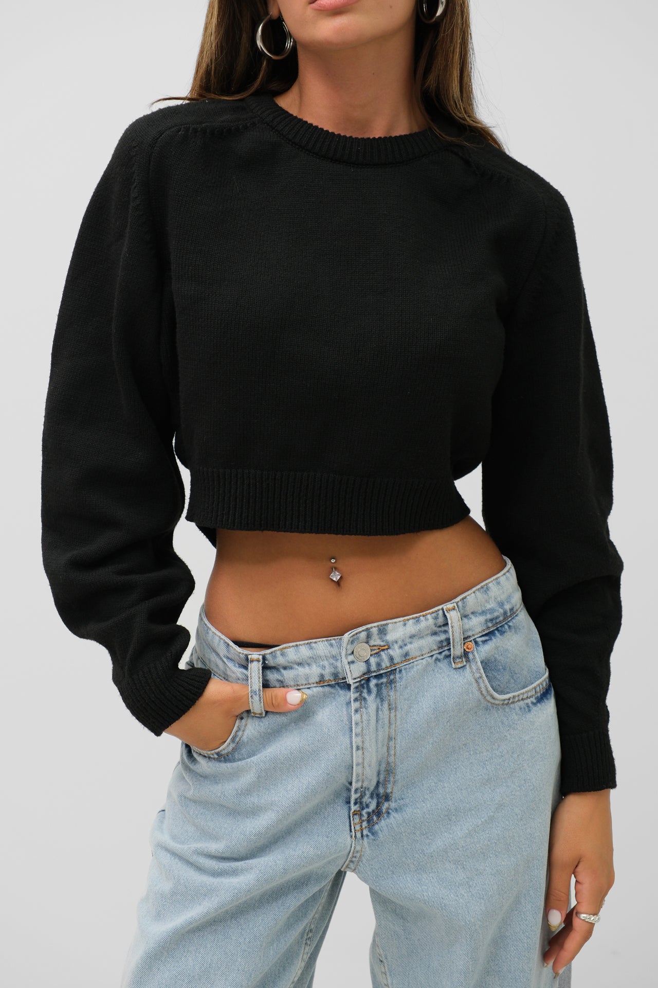 Black Ribbed Sweater