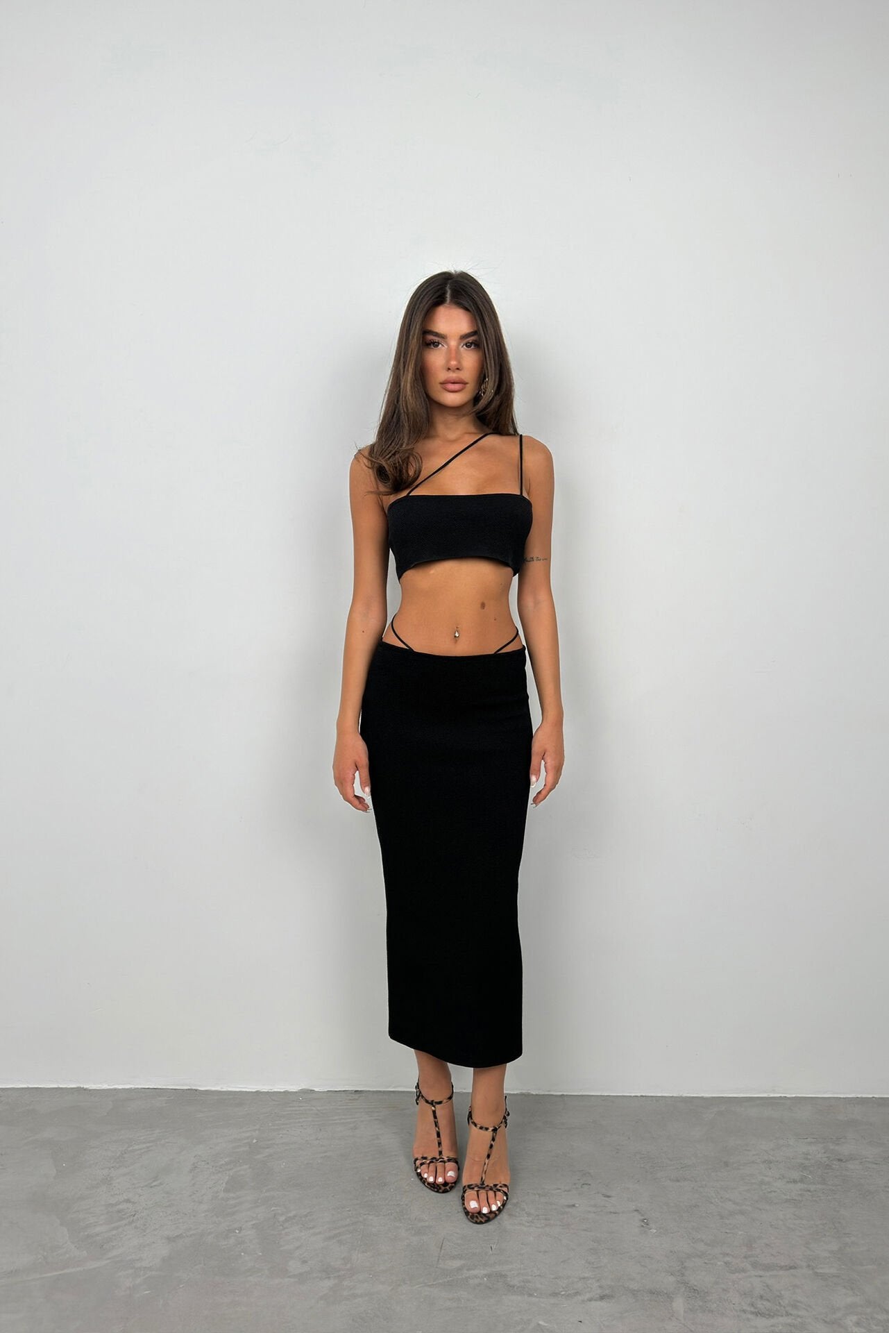 Zwarte Luxe Crop Top