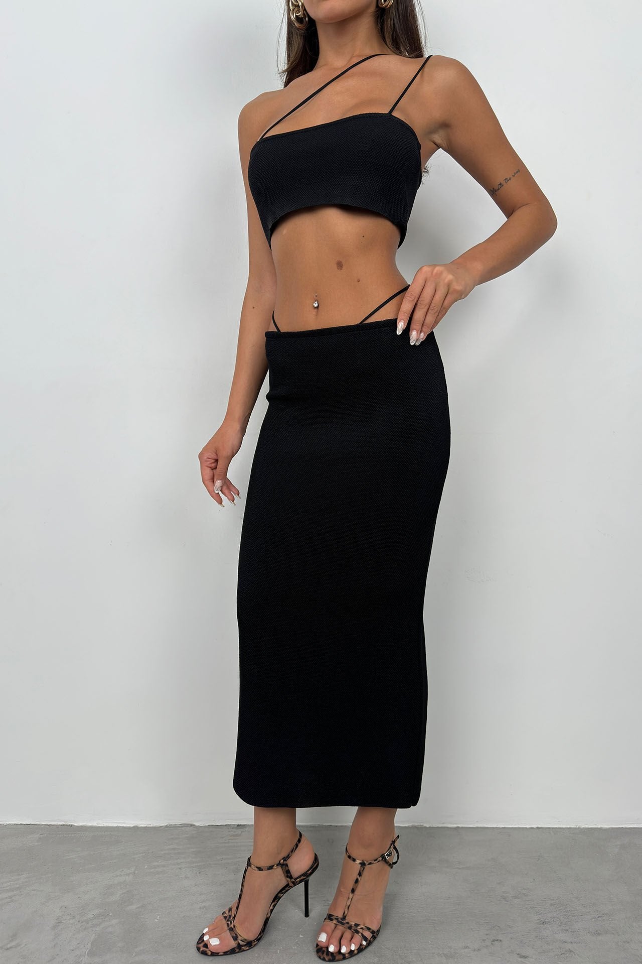 Zwarte Luxe Crop Top