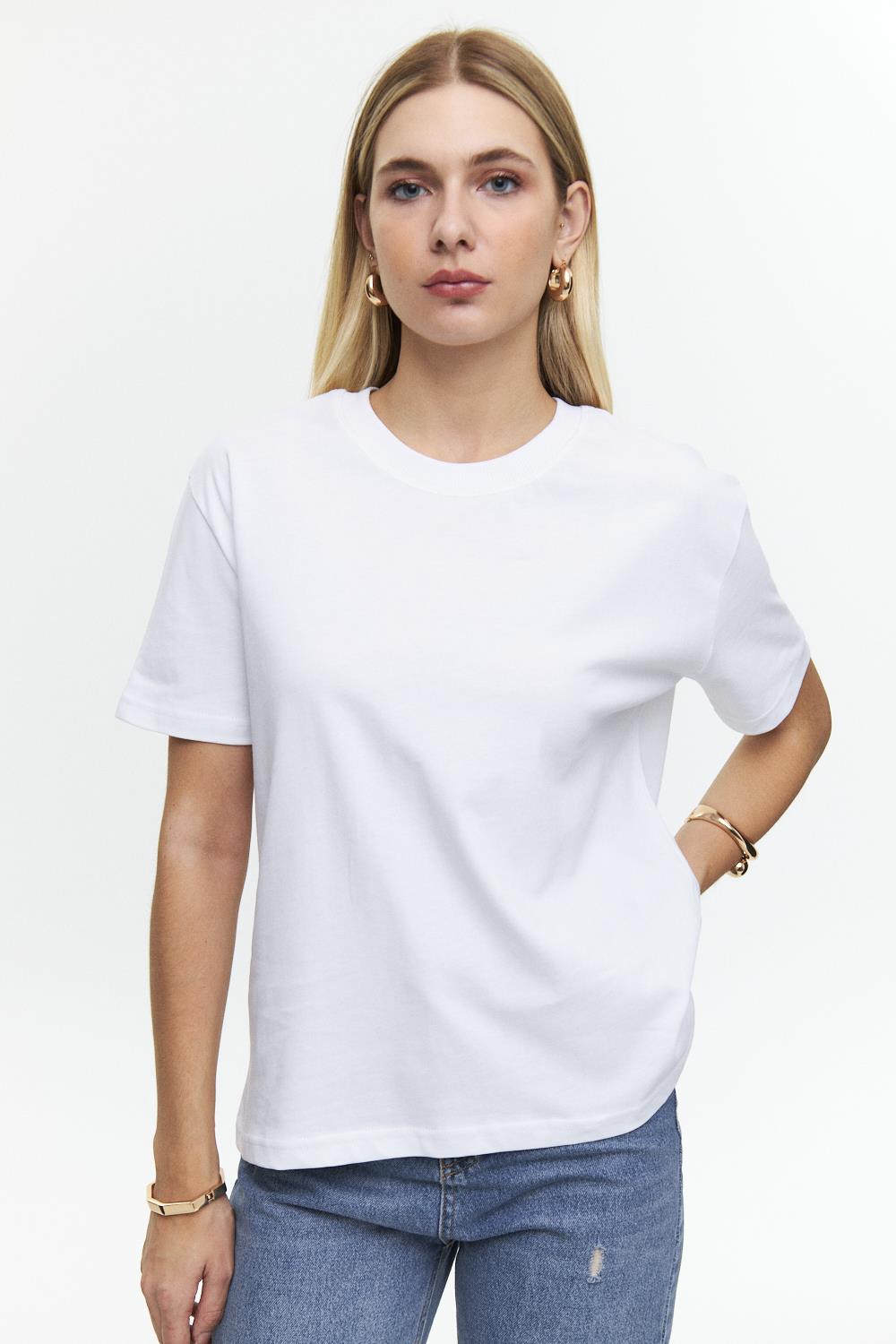 Classic Cotton White Crew Tee