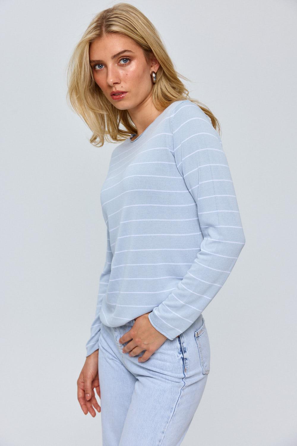 Skyline Striped Knit Blouse