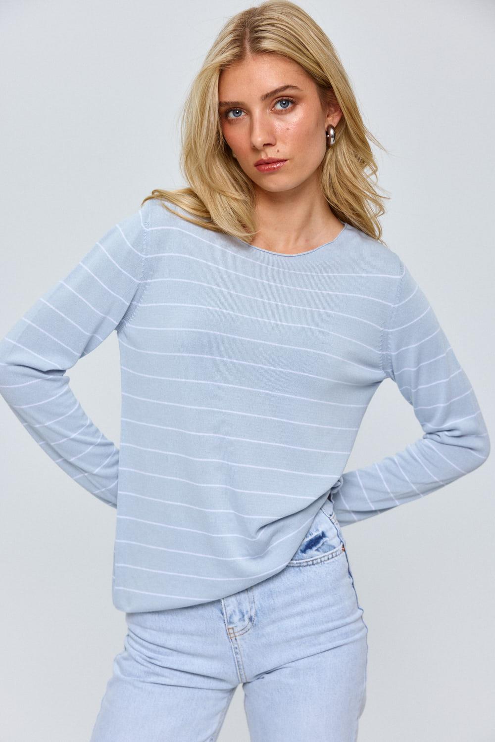 Skyline Striped Knit Blouse