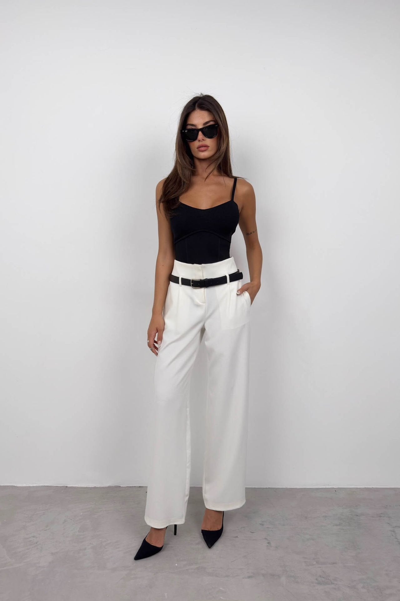 Elegance Belted High-Waist Trousers