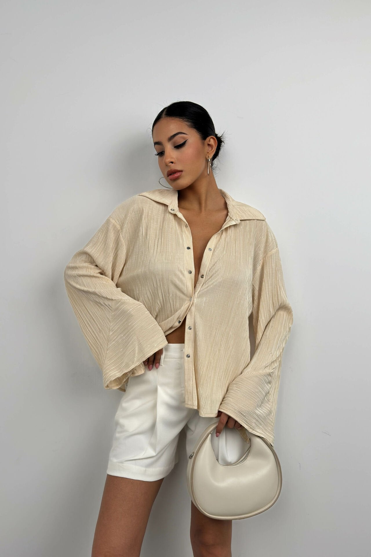 Textured Elegance Oversized Shirt