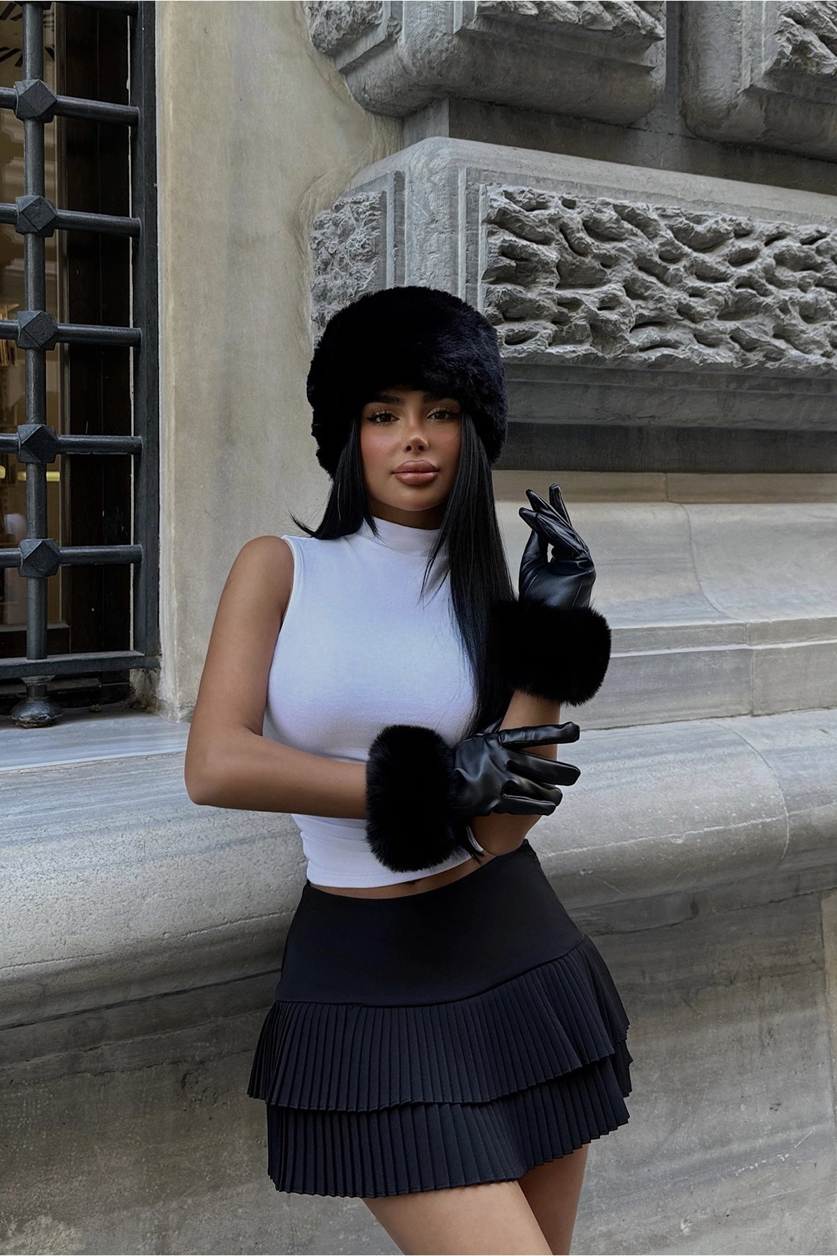 Elevate Your Winter Elegance with Black Leather Gloves